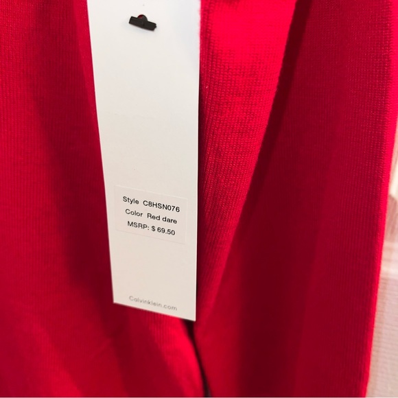 Calvin Klein Red Turtleneck Sweater with Button Accents - Picture 6 of 6